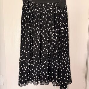 Torrid Black Midi Skirt with White Dots